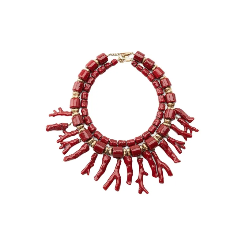 ZARA Resin Necklaces Women's Red-1
