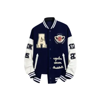 PISYPOX Baseball Jacket Unisex Navy Blue