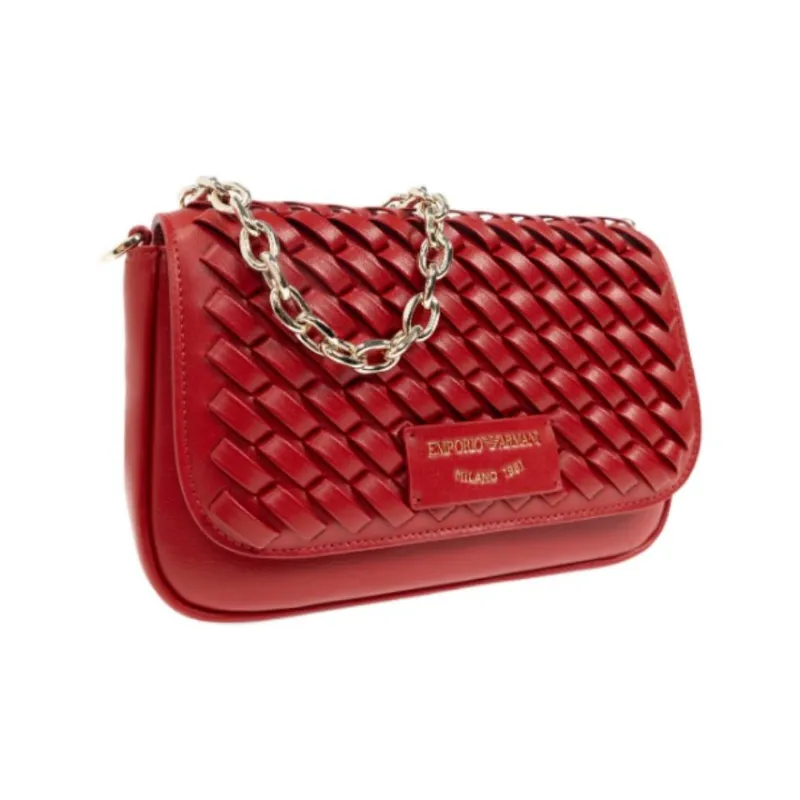 EMPORIO ARMANI Leather Shoulder Bag Regular Women's Red-1