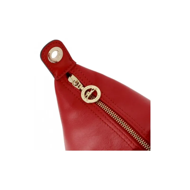 LONGCHAMP Le Pliage Genuine Leather One Shoulder Handbags Women's Red-3