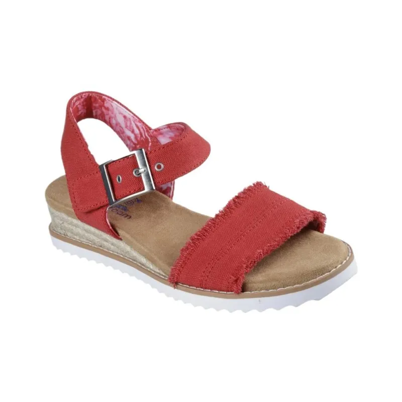 Skechers One Strap Sandals Women's Red-3