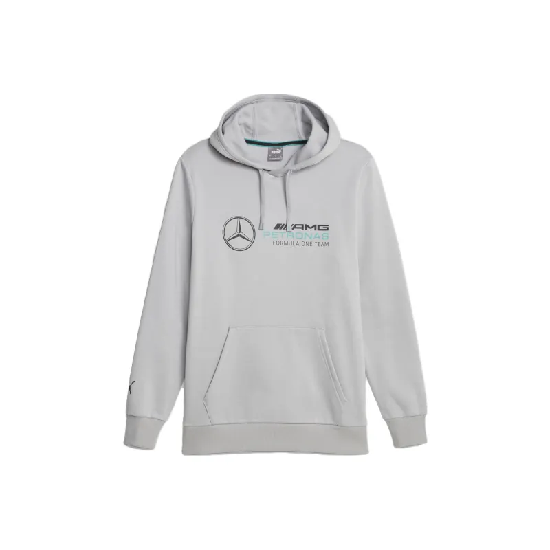 PUMA Mercedes-AMG PETRONAS Men's Motorsport Hoodie Sweatshirt Men's Gray-0
