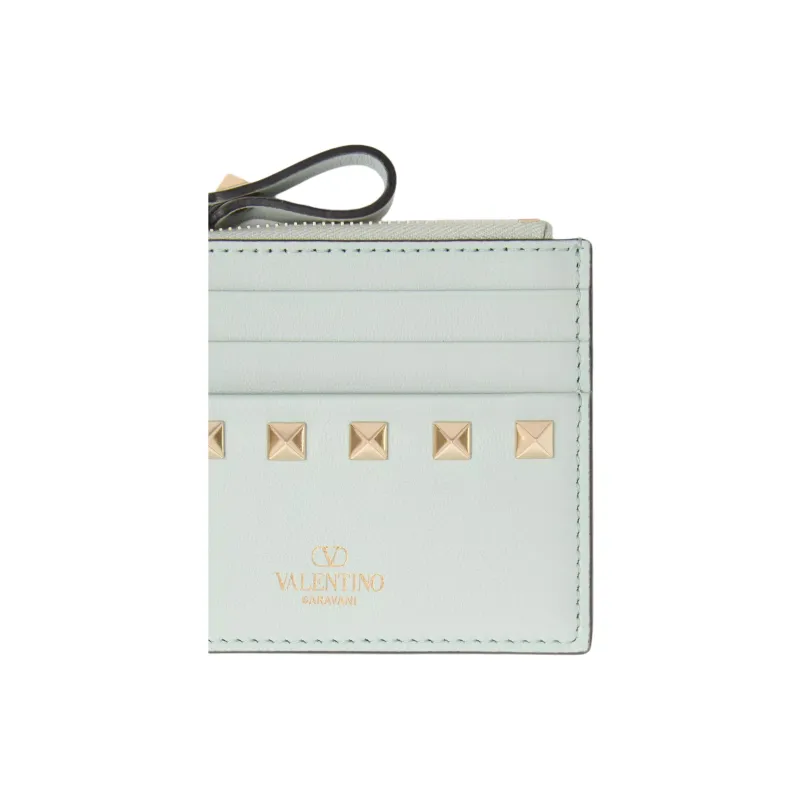 Valentino ROCKSTUD Calfskin Coin Purse Women's Space Gray-3