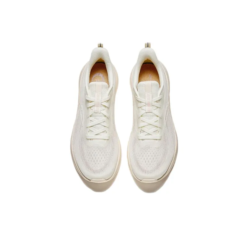 Anta Light Breeze Abrasion Resistant Slip Resistant Low Top Casual Running Shoes Women's Beige-2