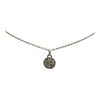 GUCCI 2000 2015 Sterling Silver Interlocking G Pendant Necklace