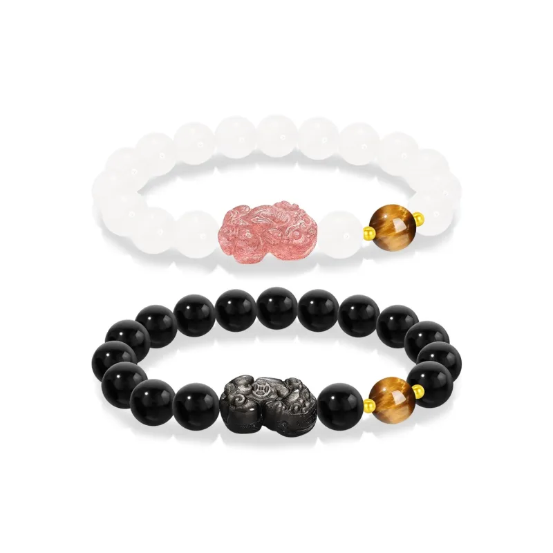Cuz Strange Intention Obsidian Bracelets Unisex-3