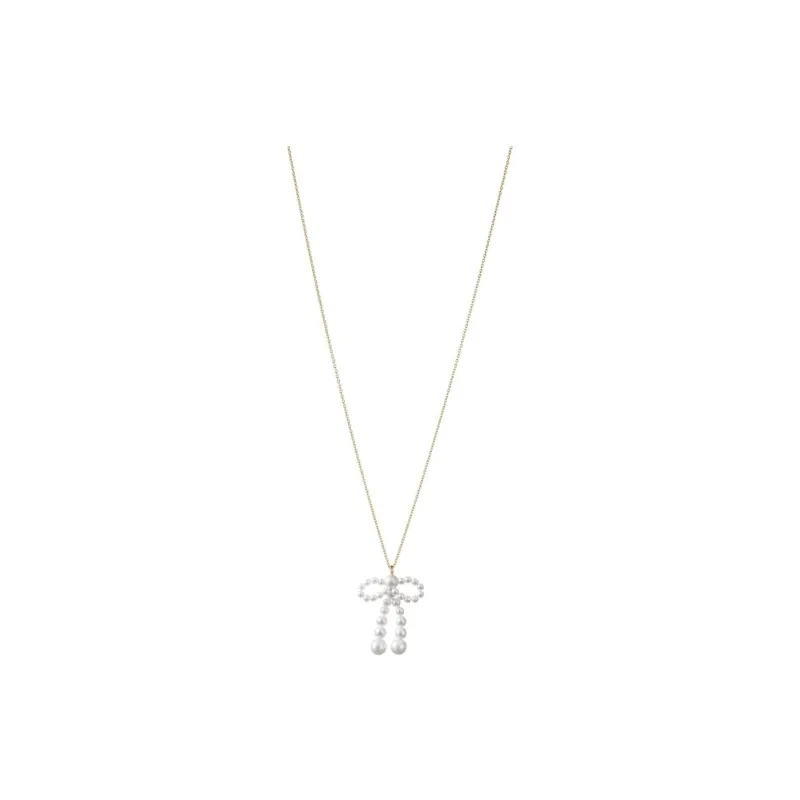 Sophie Bille Brahe 14K Yellow Gold Bow Simple Pendant Necklace-0