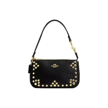COACH Nolita Delicate Pebble Leather Handbag, Shoulder Bag Trumpets Women's Black