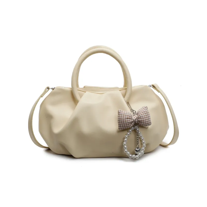 Yalu PU One Shoulder Handbag Women's Ecru/Black/Yellow/Pink-12