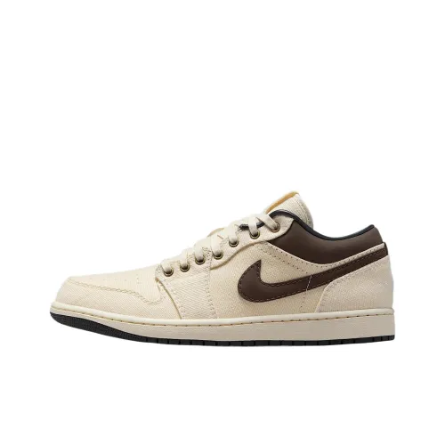 JORDAN 1 Low Premium Pale Ivory Off Noir Baroque Brown