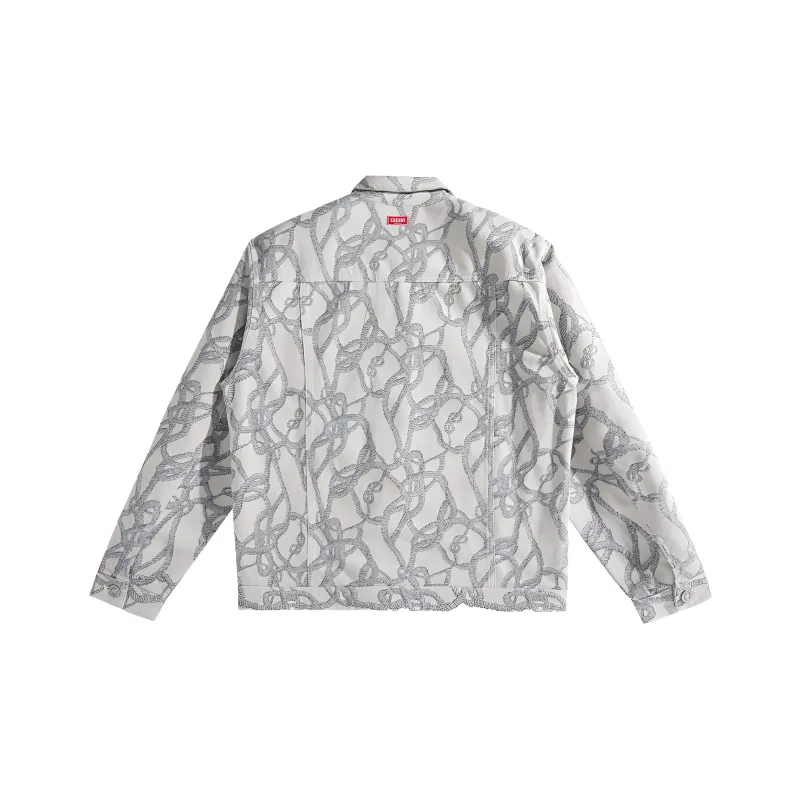 PEACEBIRD MEN Denim Jacket Men's Gray White-1