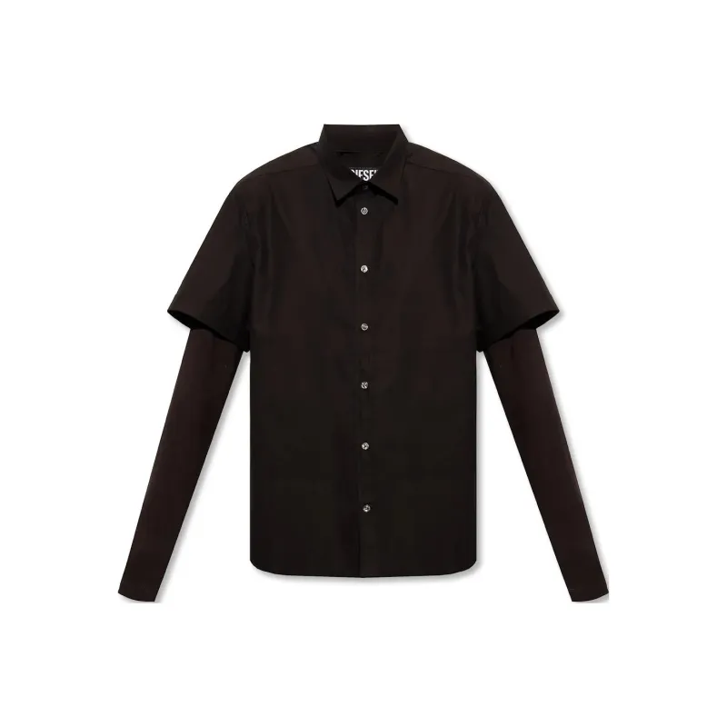 DIESEL S-Marley-A Layer-Sleeved Buttoned Shirt-0