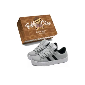 Teddy Bear Collection Non slip Lightweight Low Top Skateboard Shoes Unisex Gray