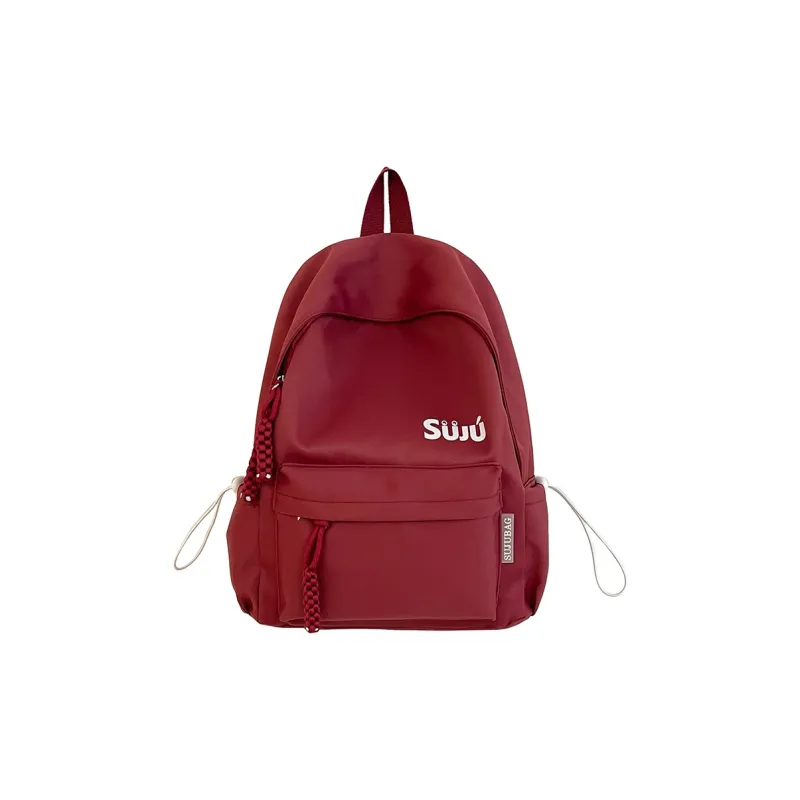 Yalu Nylon Backpack Unisex Black/Burgundy/Yellow/Light Blue/Pink-1