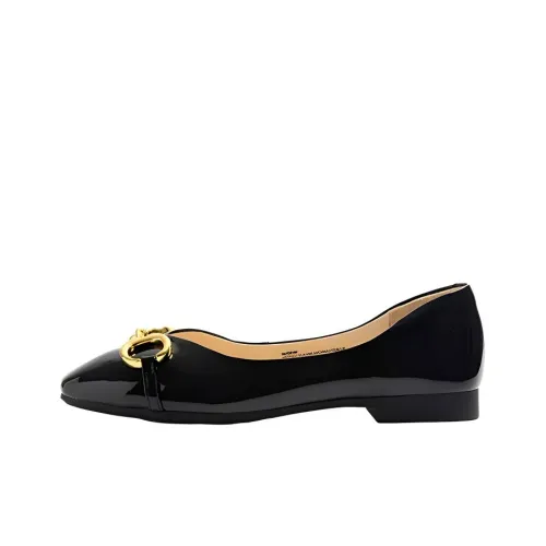 STEVE MADDEN Chunky Heel Flat Unlined Shoes Women's Black