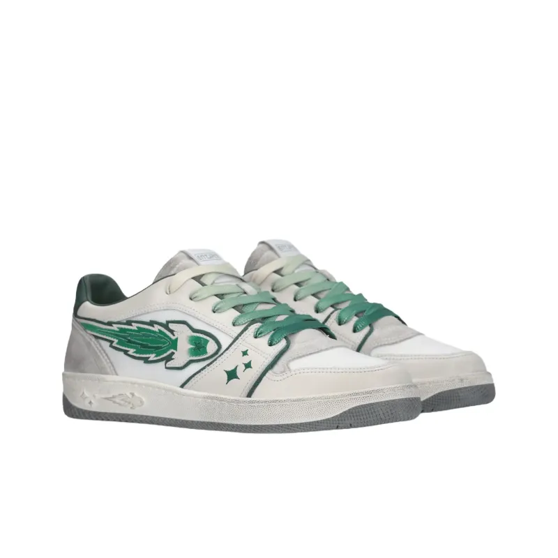 ENTERPRISE JAPAN Rocket Low Top Skateboard Shoes Unisex White Green-2