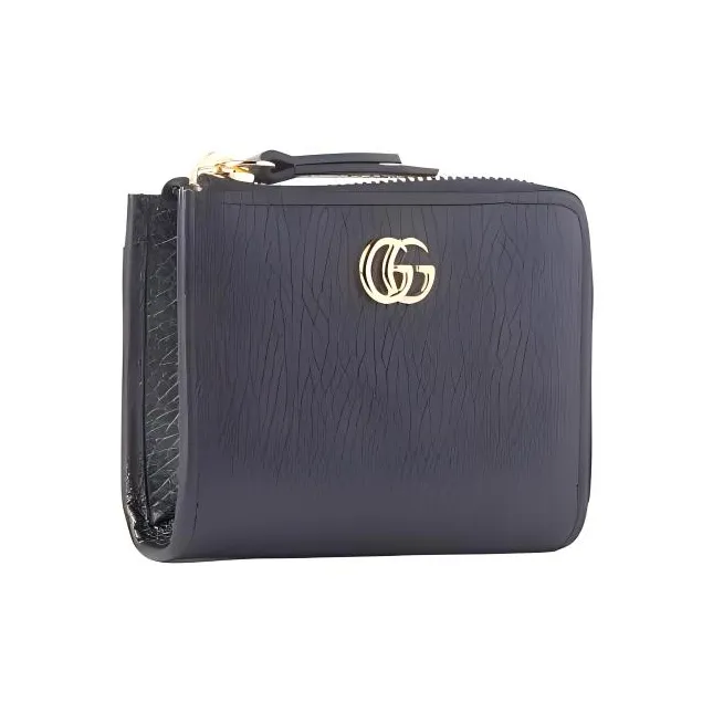 GUCCI Leather Wallet Small Size Unisex Black-1