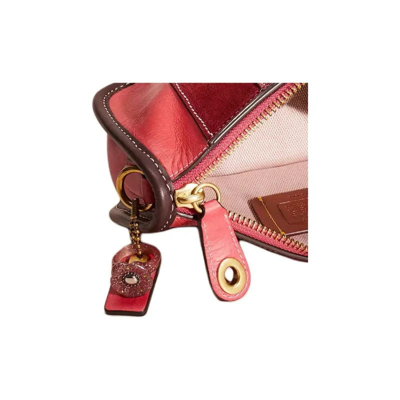 COACH Swinger Natural Leather Handbag, Shoulder Bag Regular Women's Brass & Red Fruit-4