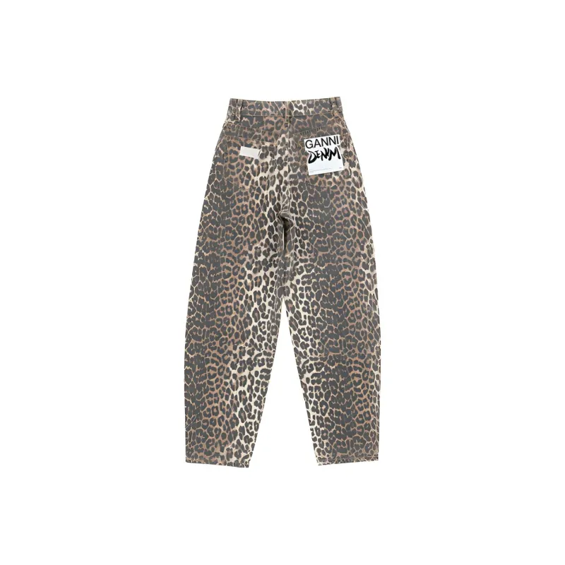 GANNI Animal Print Trousers-1