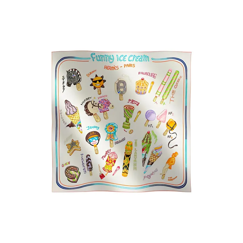 HERMES Silk Scarves Women's White-0