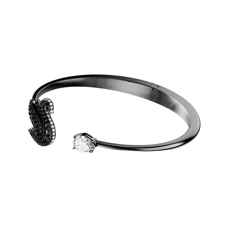 Swarovski Swan motif Open cuff Bracelet-1