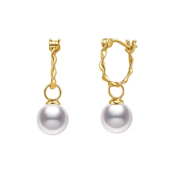 ME LUXE Pearl Hoop Earrings, A Two Way Wear Fashion Trend Women's