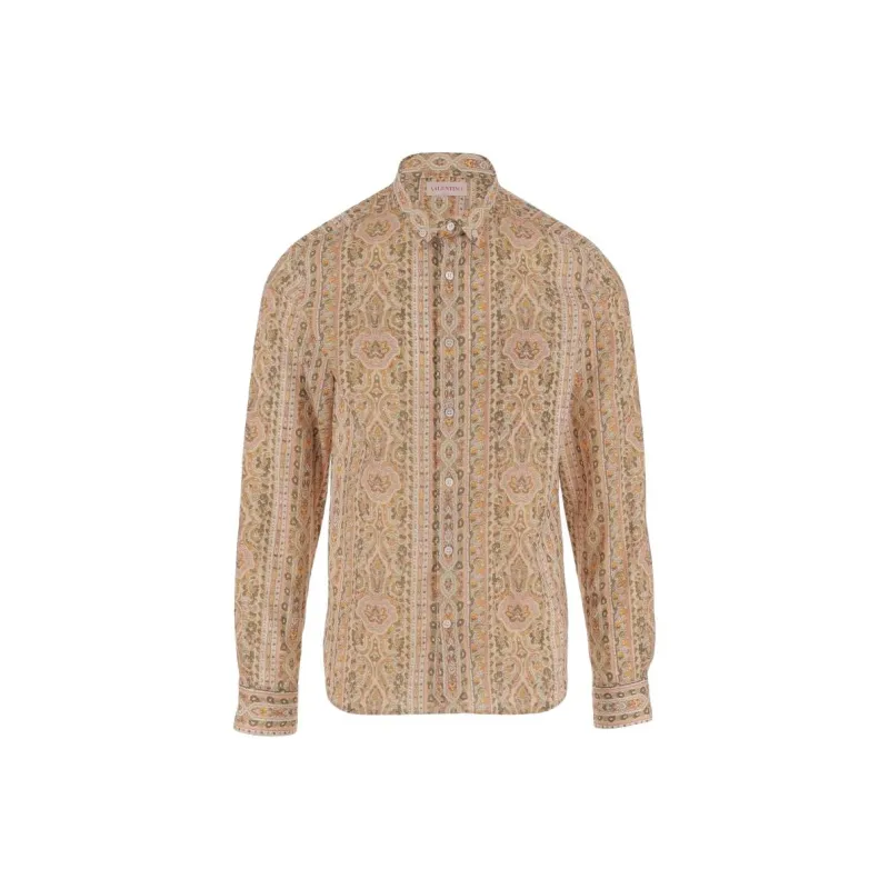 Valentino All Over Patterned Button Up Shirt-0