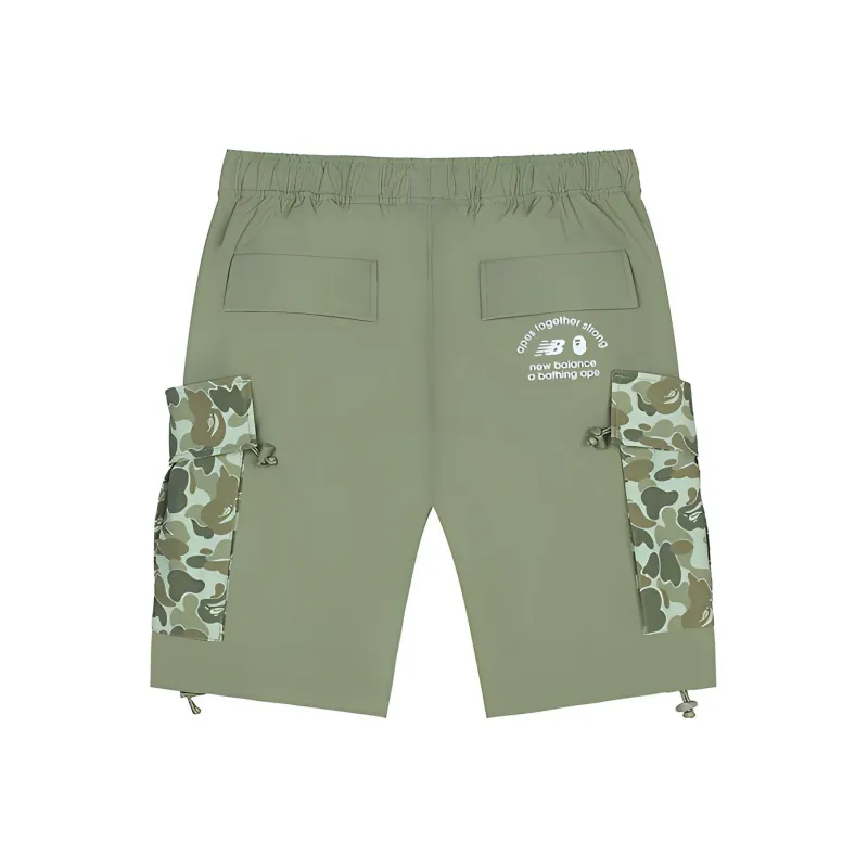 A Bathing Ape X New Balance Casual Shorts Men Green-1
