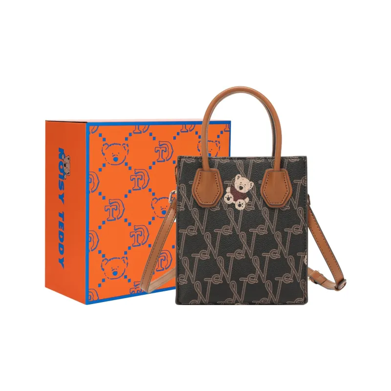 NOISY TEDDY PU Shoulder Bag, Handbag Regular Women's Brown/Beige-0