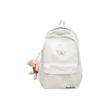Kaka Tree Nylon Backpack Unisex White/Black/Khaki/Red/Pink