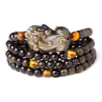 TRUE ME Gold Sheen Obsidian Bracelets Unisex