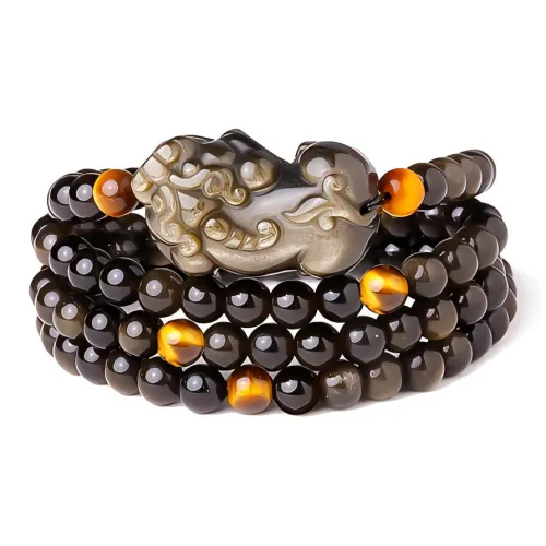 TRUE ME Gold Sheen Obsidian Bracelets Unisex