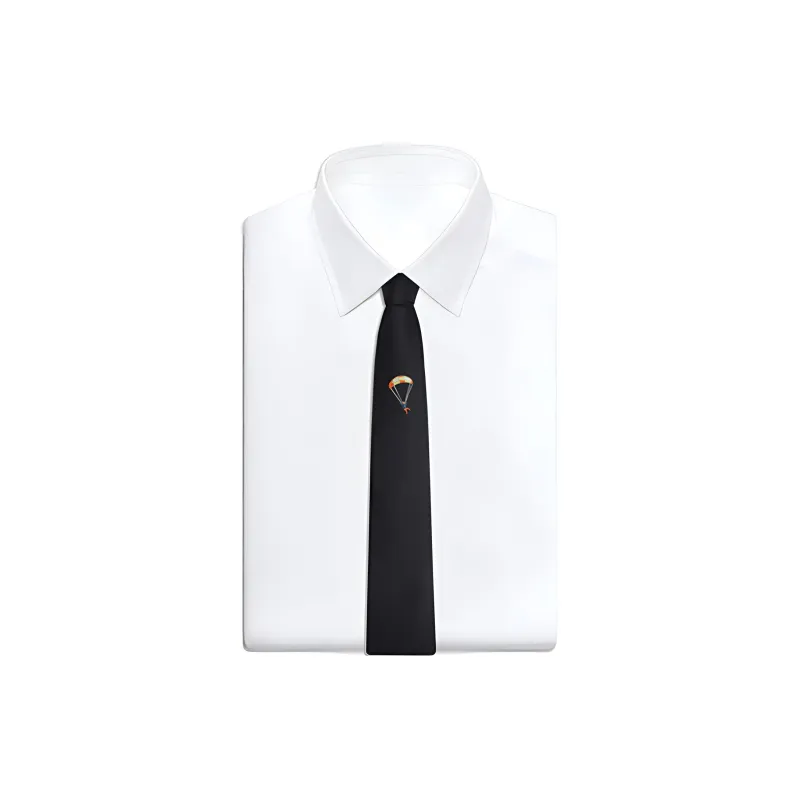 GIEVES CHARLES Mulberry Silk Ties Men's Black-4
