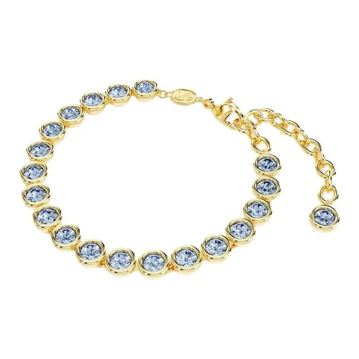 Swarovski Crystal, Gold Plated Bracelets Women's Blue-2