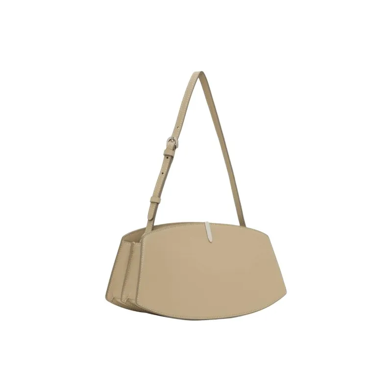 SAVETTE Matte Calfskin Shoulder Bag Women's Beige-1