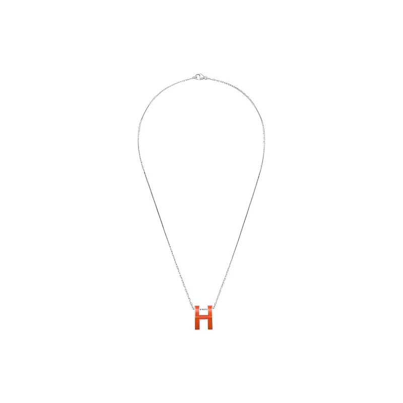HERMES POP H Collection Metal Necklaces Women's Silver Chain-2