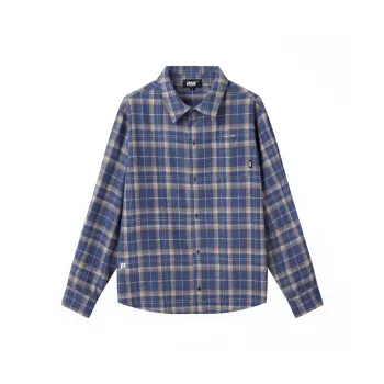 PJ's Vigor Shirts Unisex Blue And Beige Plaid