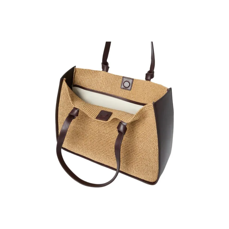 Loeffler Randall Kraft Paper With Raffia Texture Tote Bag, Shopping Bag, Shoulder Bag Women's Brown-2