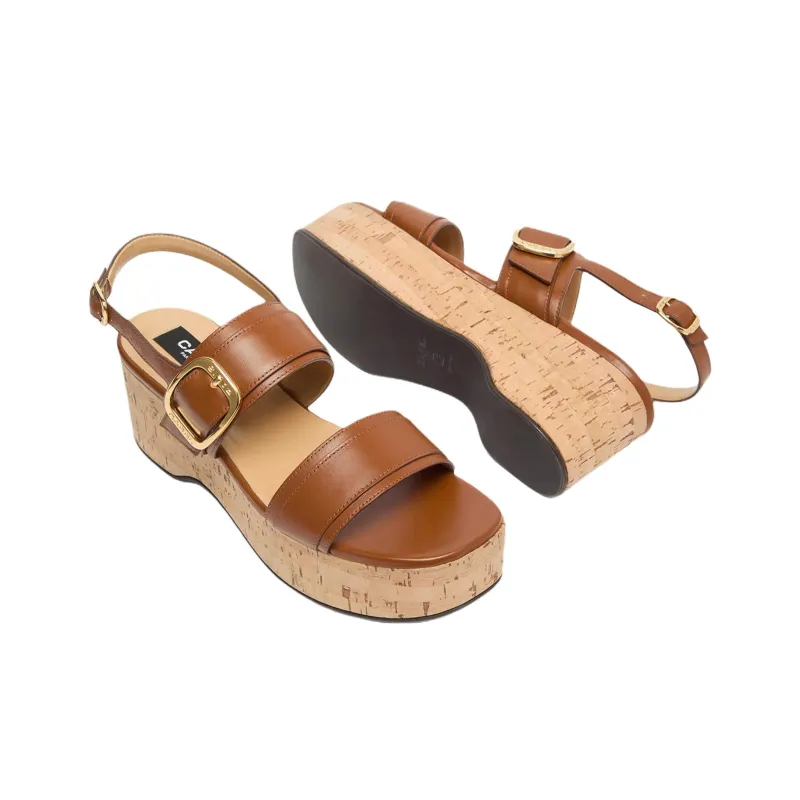 Carel Francine One Strap Sandals 6cm Women's Cognac-4
