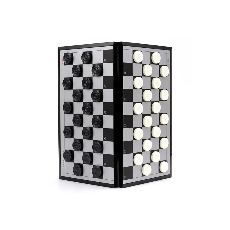 CHENGGONG International Checkers Foldable Board Game With Magnetic Chess Pieces, Portable And Educational Board Games-1