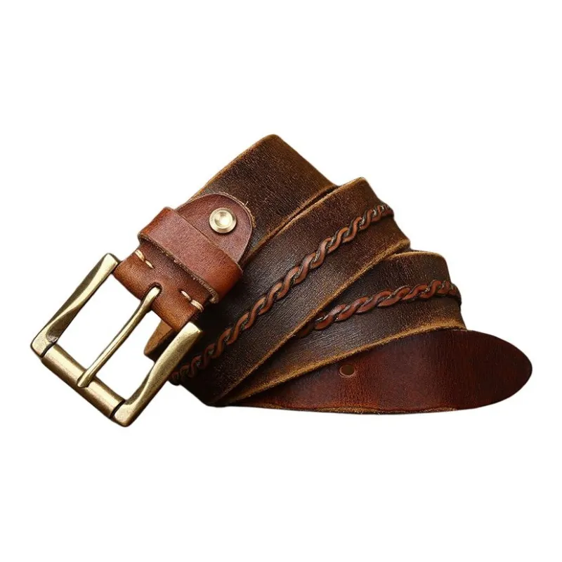 JEANSWEST Cow Leather Belts Men's 3.8cm-2