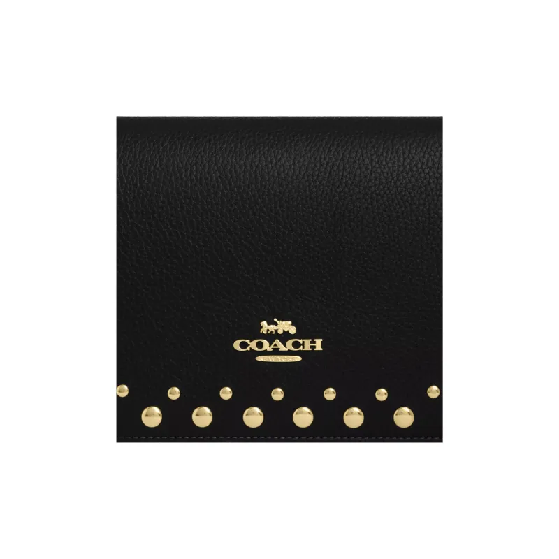 COACH Quinn Delicate Pebble Leather Crossbody Bag, Shoulder Bag Small Size Women's Black-4