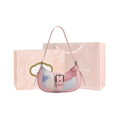 MISS GAIL Synthetic Leather Shoulder Bag Women's Furong Powder
