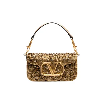 Valentino Leather One Shoulder Handbags Women's Gold
