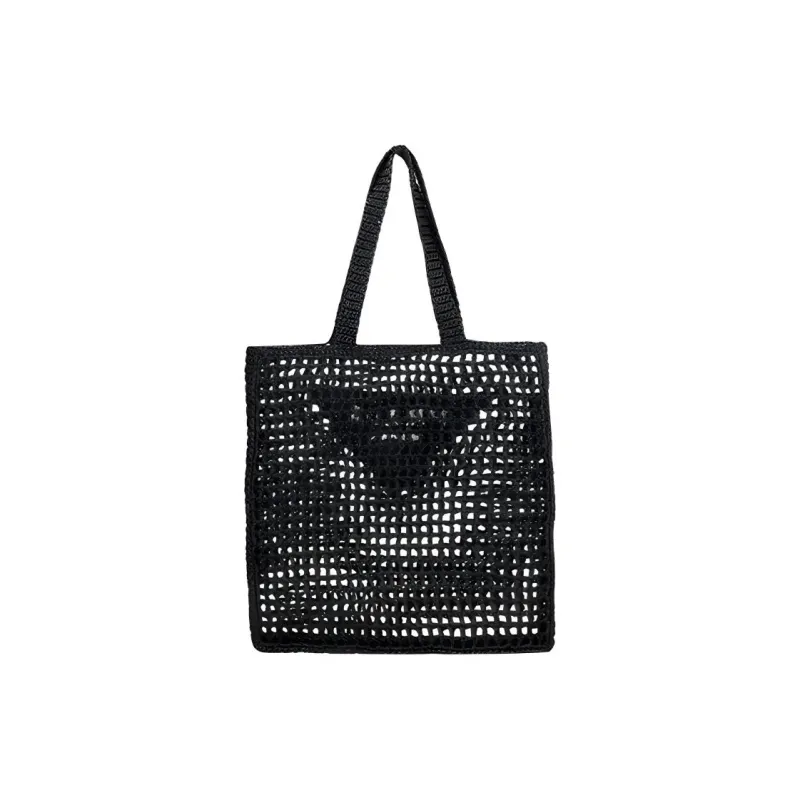 PRADA Cotton Tote Bag Shopping Bag Handbag Regular Men's Black-2