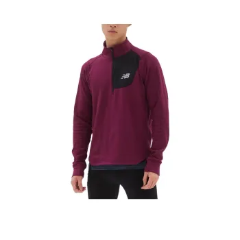 New Balance Heat Grid NB Heat Grid Half Zip Sweatshirt Men's Deep Ash Photinia
