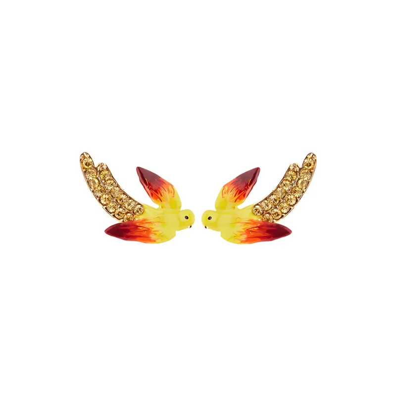 LES NEREIDES Gold Plated Stud Earrings Women's Yellow-1