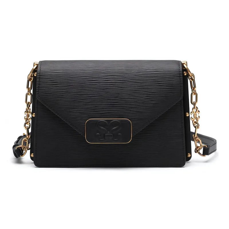 Satchi Top Grain Cow Leather Crossbody Bag Women's Red/White/Yellow/Purple/Black-28