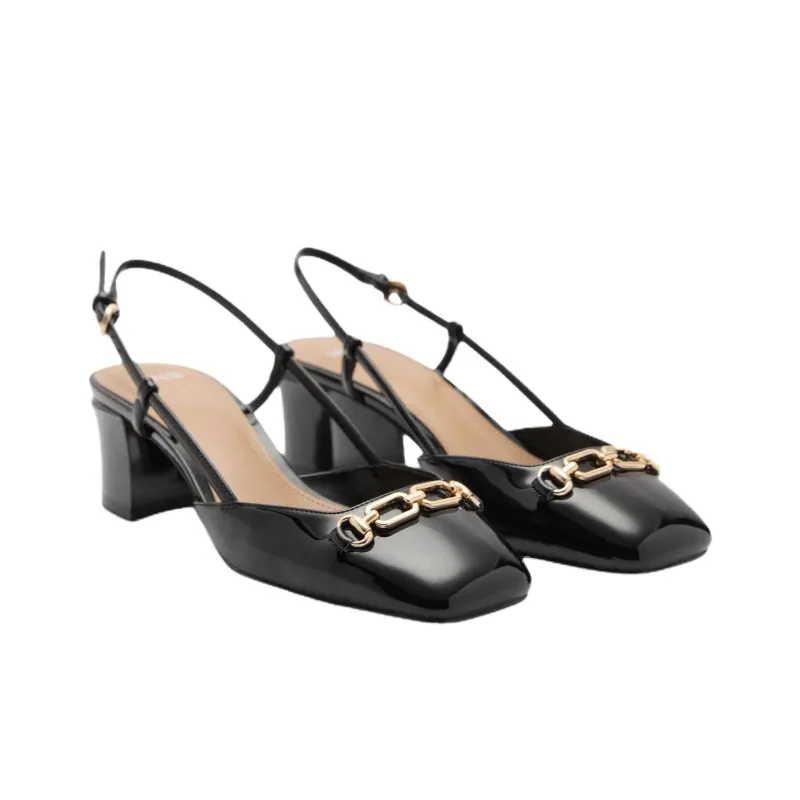 MANGO Chunky Heel High Heels 5cm Women's-1