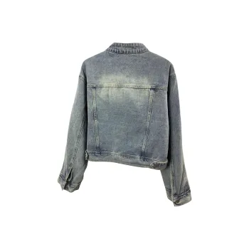 Flowers In Water Denim Jacket Women's Blue